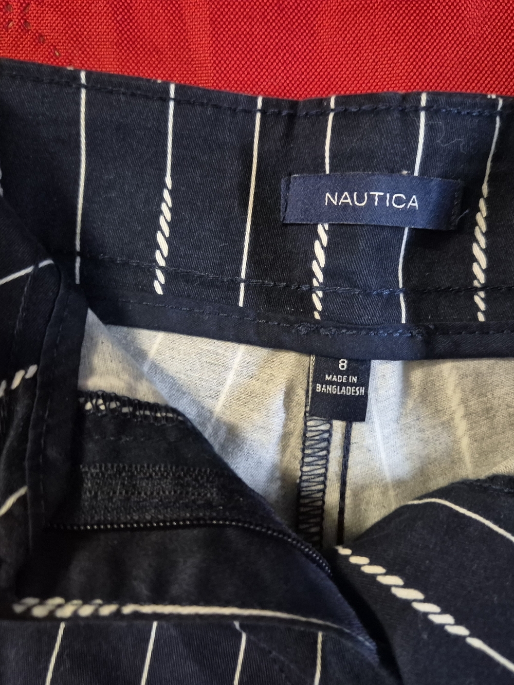 Nautica Navy Shirt with White Rope Stripes
